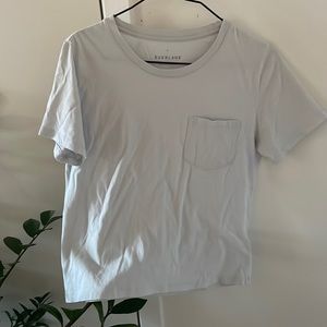 Everlane pale blue box cut pocket tee size xs